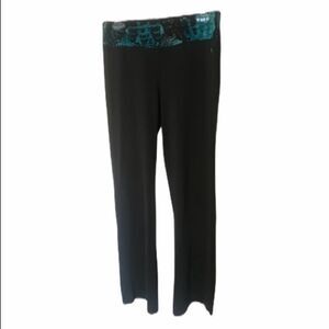 Danskin Yoga pants•patterned waist•gray legs